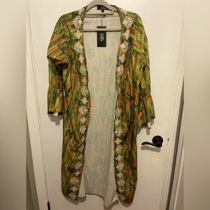 Green and Orange Floral Kimono by L&B